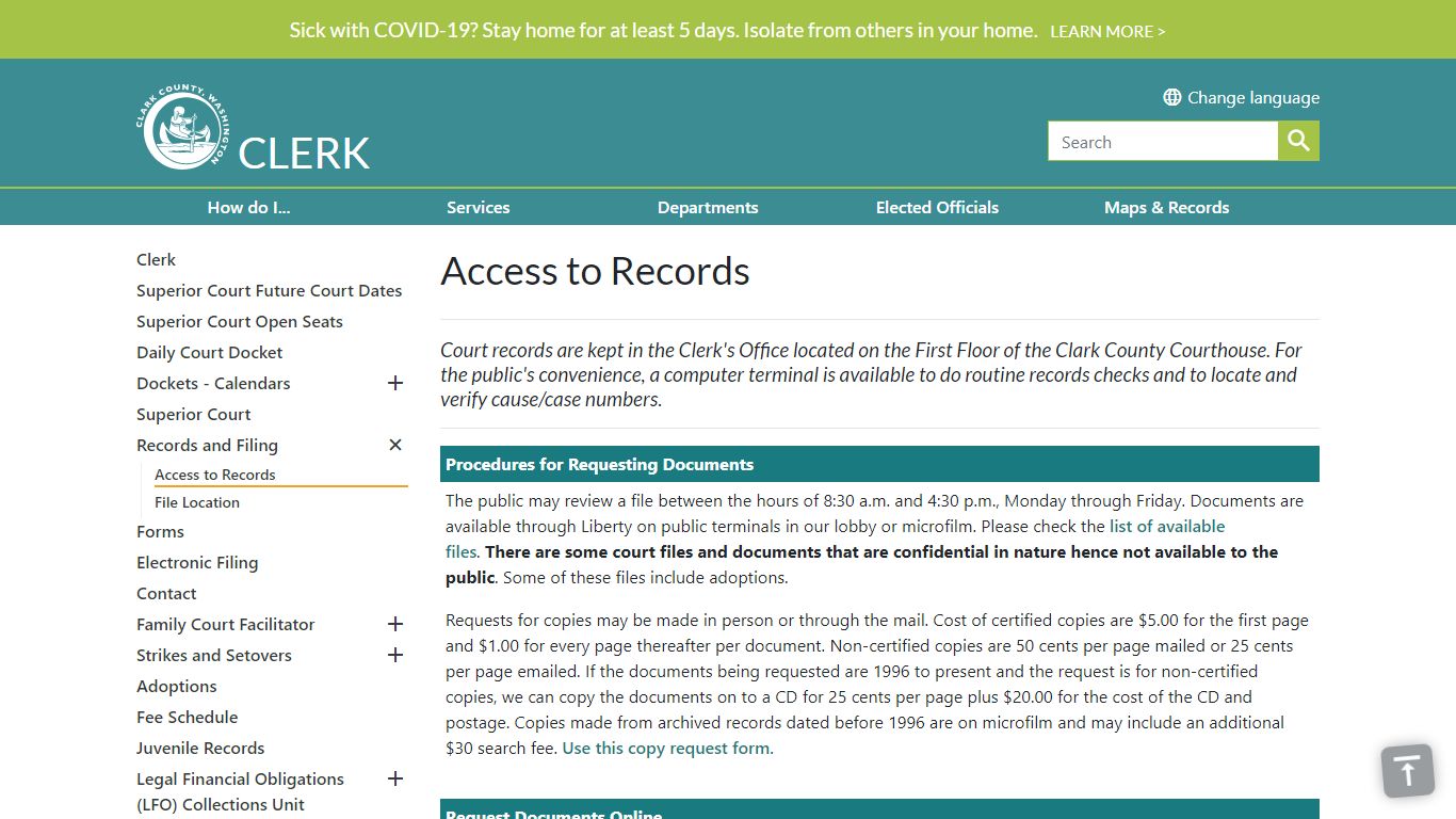 Access to Records | Clark County